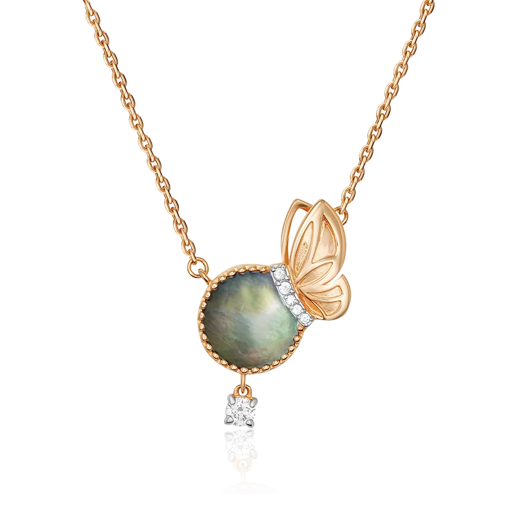 Колье «Вечерняя симфония» из красного золота с перламутром и фианитами 07-0268-00-753-1110