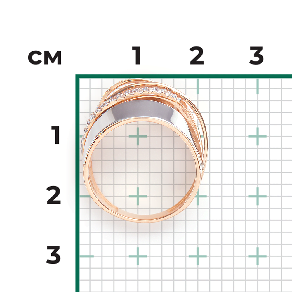 Кольцо из комбинированного золота с фианитами 01-5239-00-401-1111-42