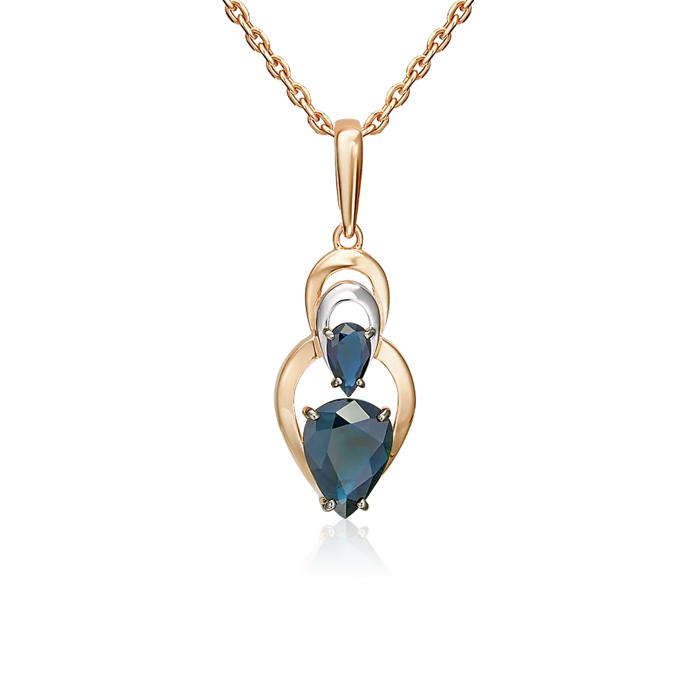 Подвеска из красного золота с сапфирами 03-3616-00-102-1110