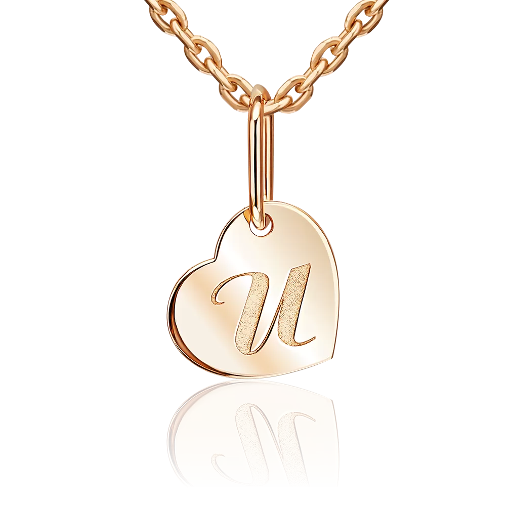 Подвеска «Буква И» из красного золота 03-3658-И-000-1110