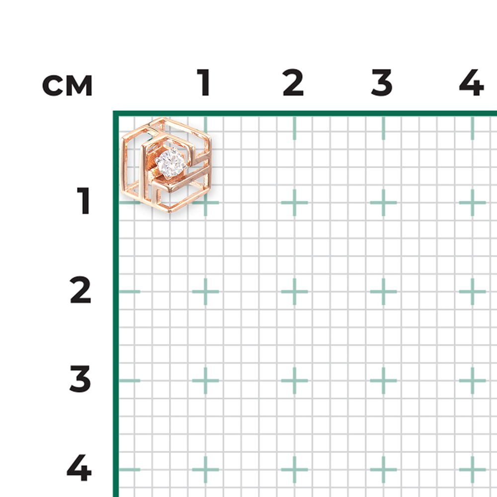 Подвеска из красного золота с фианитом 03-3059-00-401-1110-66