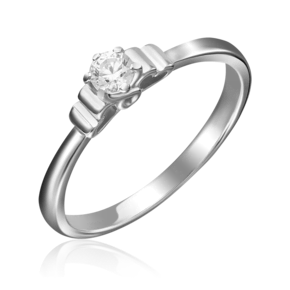 Помолвочное кольцо из белого золота с бриллиантом 01-5224-00-101-1120-30