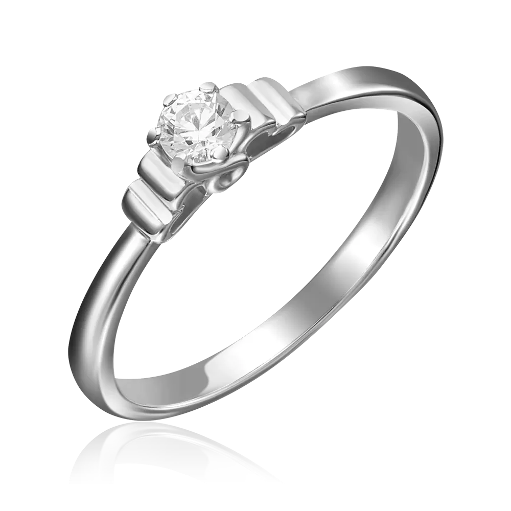 Помолвочное кольцо из белого золота с бриллиантом 01-5224-00-101-1120-30