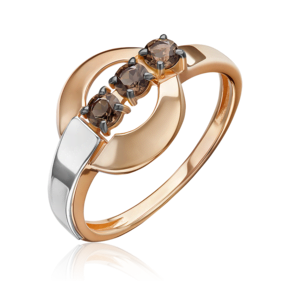 Кольцо из комбинированного золота с кварцем дымчатым 01-5837-00-202-1111
