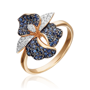 Кольцо «Ирис» из красного золота с фианитами 01-4553-00-404-1110-24
