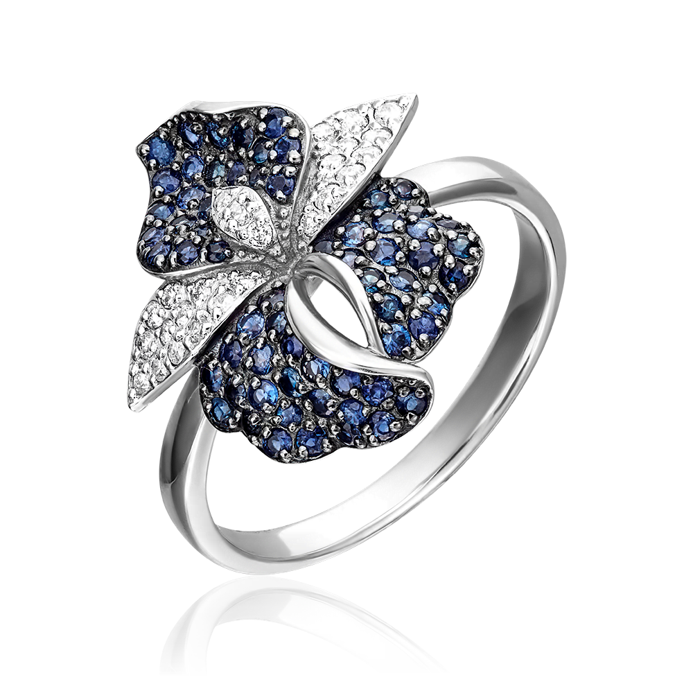 Кольцо «Ирис» из белого золота с фианитами 01-4553-00-404-1120-24