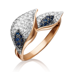 Кольцо «Каллы» из красного золота с фианитами 01-4554-00-404-1110-32