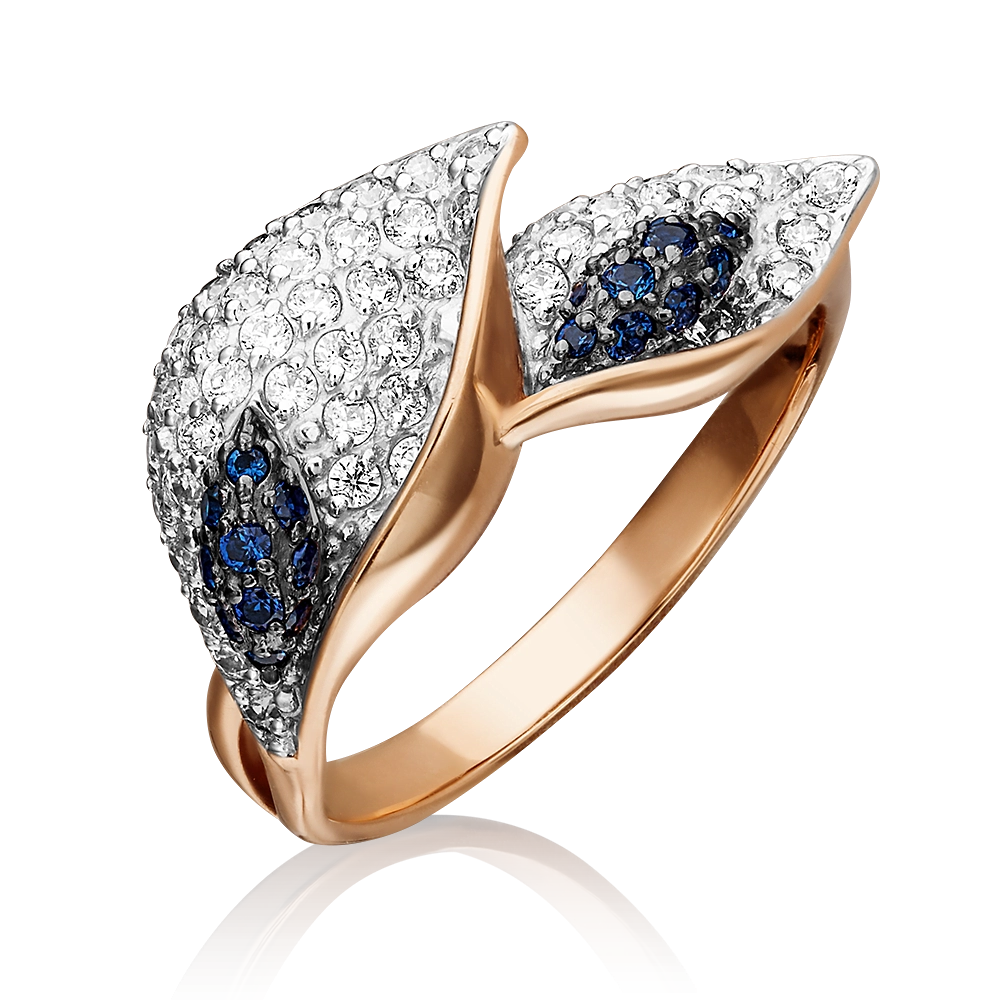 Кольцо «Каллы» из красного золота с фианитами 01-4554-00-404-1110-32