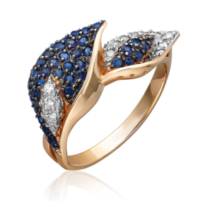 Кольцо «Каллы» из красного золота с фианитами 01-4555-00-404-1110-24