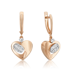 Серьги с английским замком из комбинированного золота с натуральными топазами white 02-4918-00-201-1111