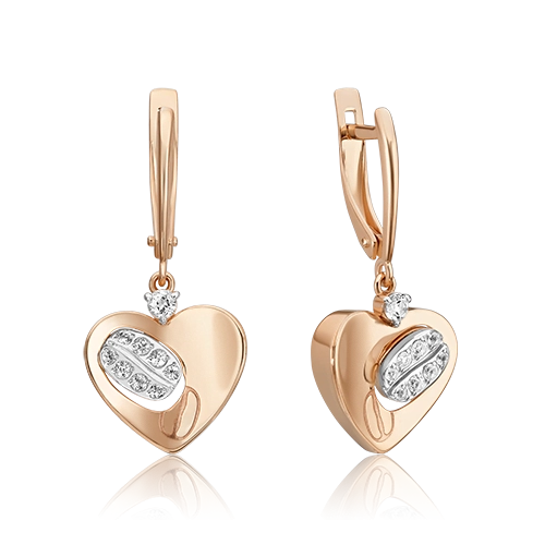 Серьги с английским замком из комбинированного золота с натуральными топазами white 02-4918-00-201-1111