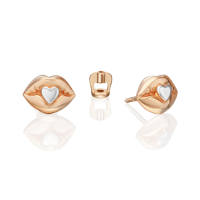 Серьги-пусеты «Воздушный поцелуй» из красного золота 02-5424-00-000-1110
