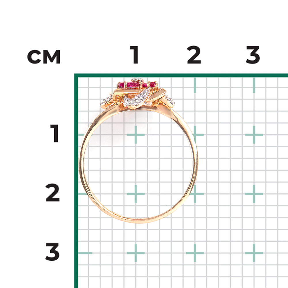 Кольцо из красного золота с рубинами и бриллиантами 01-1573-00-107-1110-30