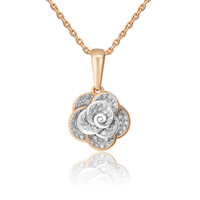 Подвеска «Цветок» из комбинированного золота с бриллиантами 03-0551-00-101-1111-30