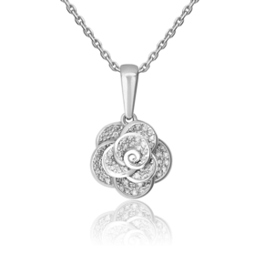 Подвеска «Цветок» из белого золота с бриллиантами