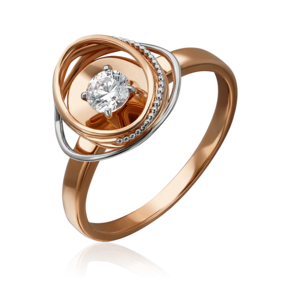 Кольцо из красного золота с бриллиантом 01-5242-00-101-1110-30