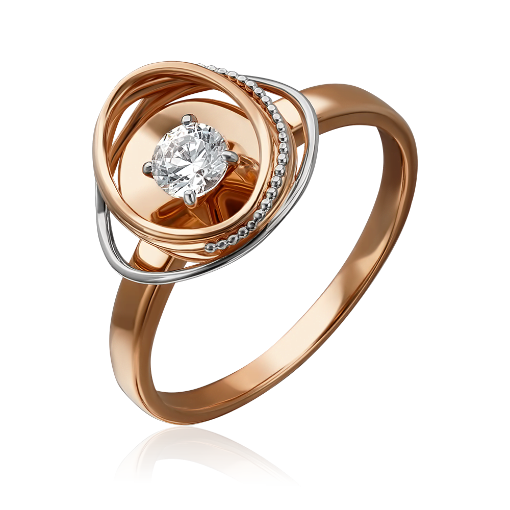 Кольцо из красного золота с бриллиантом 01-5242-00-101-1110-30