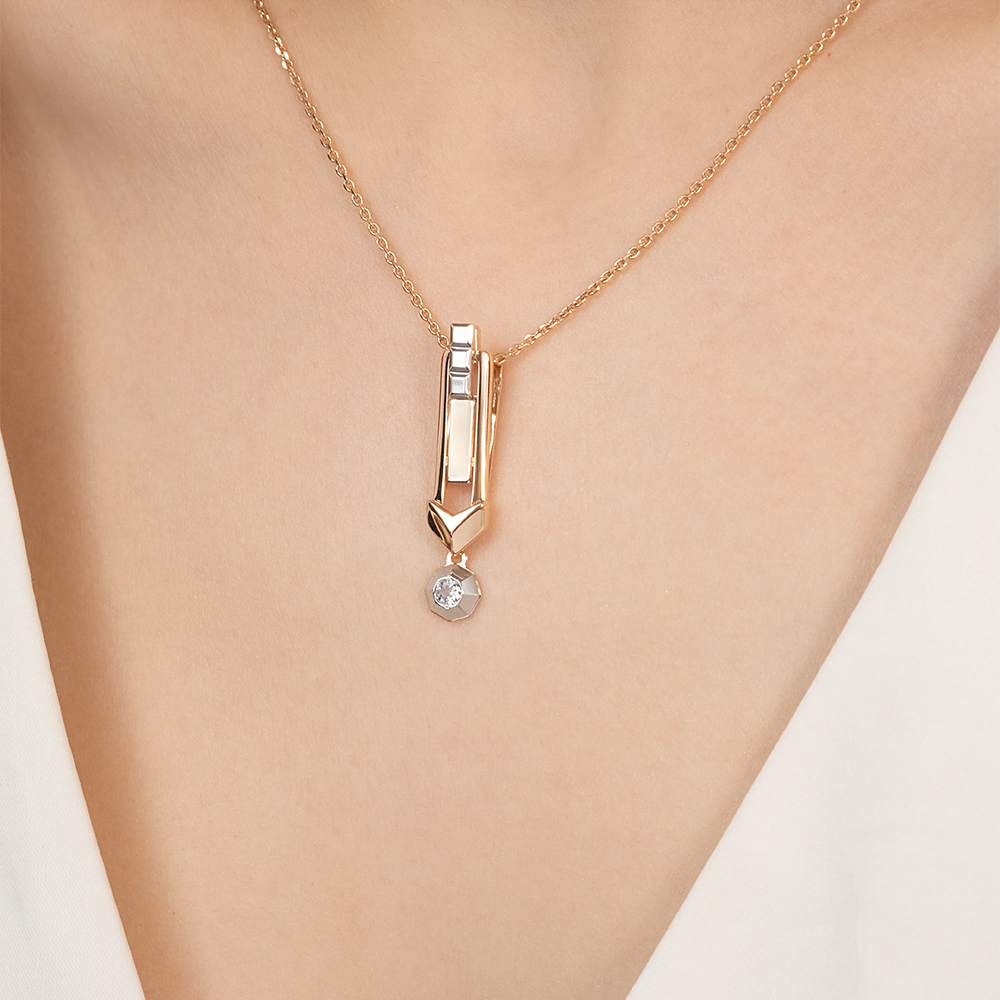 Подвеска из комбинированного золота с натуральным топазом white 03-3385-00-201-1111