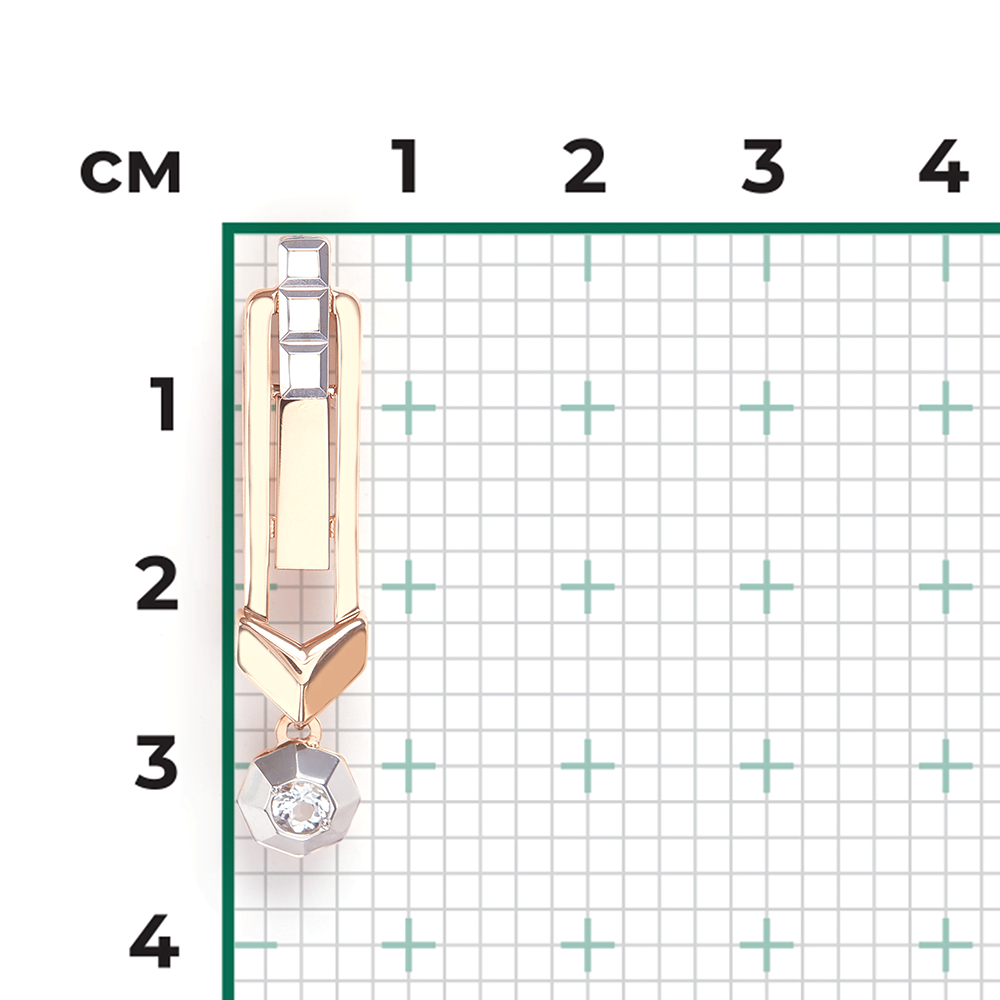 Подвеска из комбинированного золота с натуральным топазом white 03-3385-00-201-1111