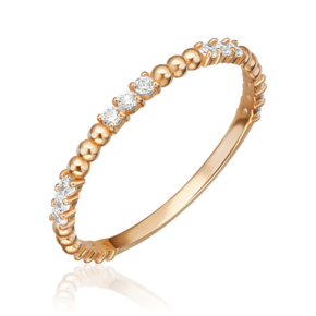 Кольцо из красного золота с фианитами 01-5958-00-401-1110