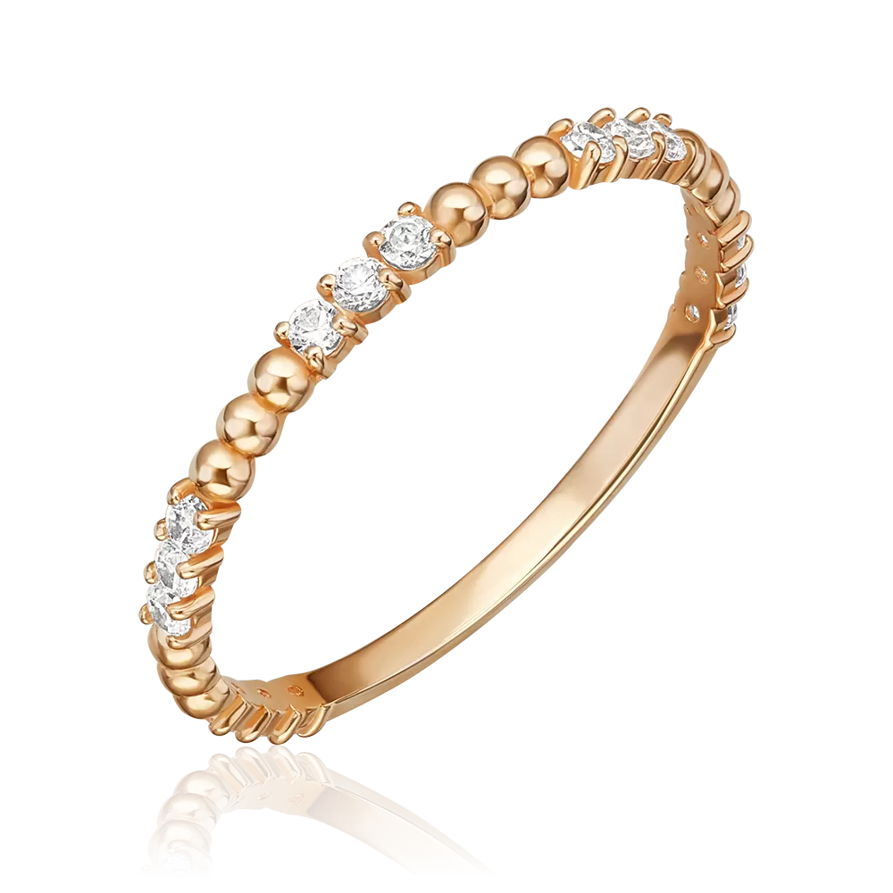 Кольцо из красного золота с фианитами 01-5958-00-401-1110