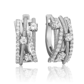 Серьги с английским замком из белого золота с фианитами 02-4517-00-401-1120-24