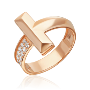 Кольцо из красного золота с фианитами 01-5919-00-401-1110