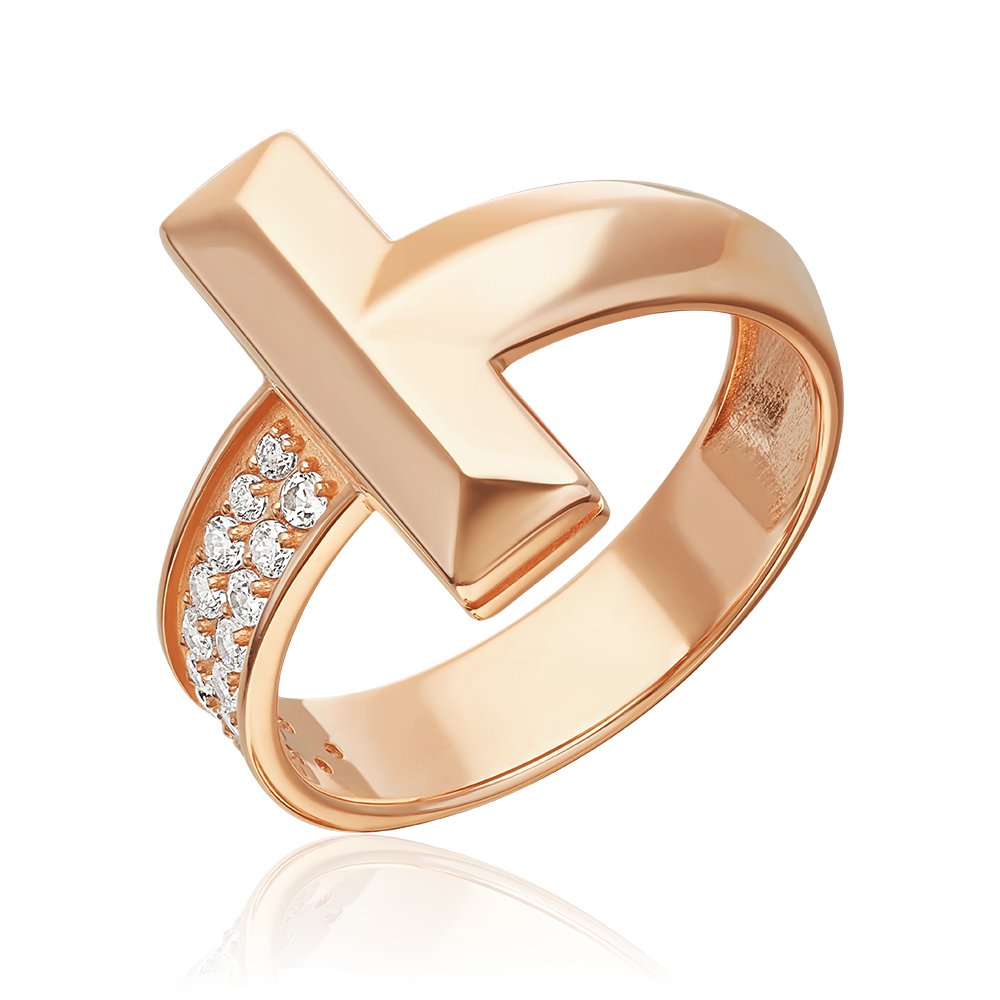 Кольцо из красного золота с фианитами 01-5919-00-401-1110