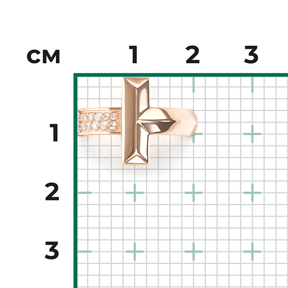 Кольцо из красного золота с фианитами 01-5919-00-401-1110