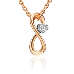 Подвеска-бегунок «Бесконечность» из красного золота с бриллиантом 03-3717-00-101-1110