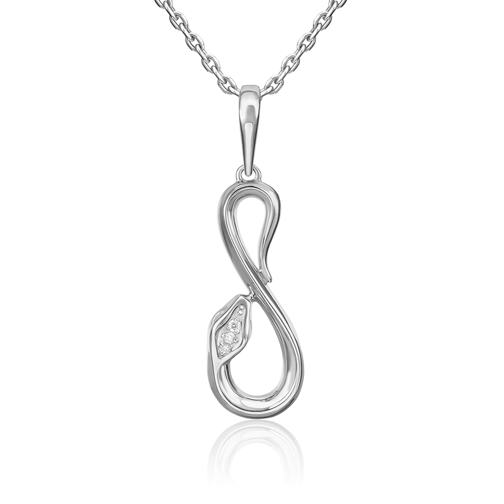 Подвеска «Змея. Безграничность возможностей» из белого золота с бриллиантами 03-3279-00-101-1120