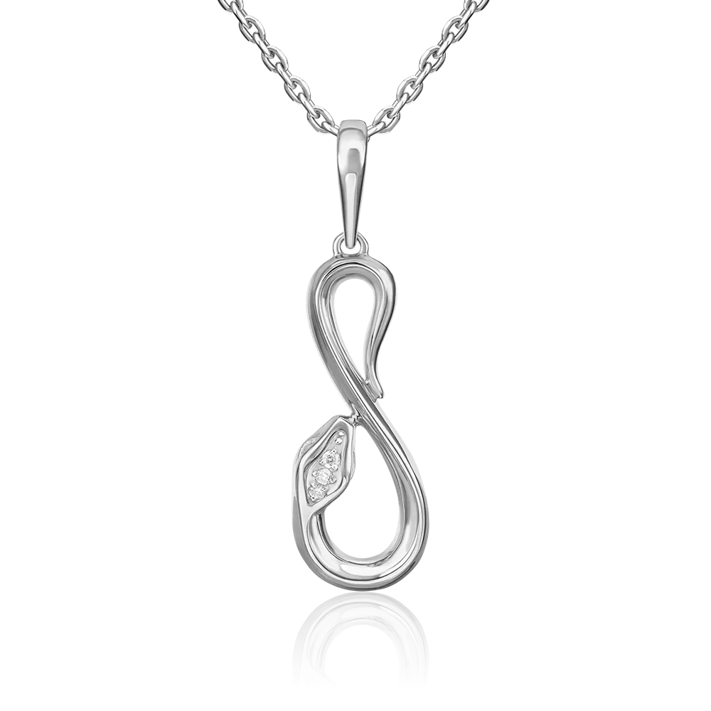 Подвеска «Змея. Безграничность возможностей» из белого золота с бриллиантами 03-3279-00-101-1120