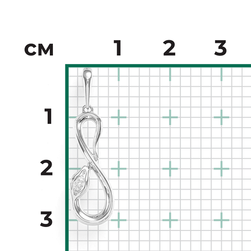 Подвеска «Змея. Безграничность возможностей» из белого золота с бриллиантами 03-3279-00-101-1120