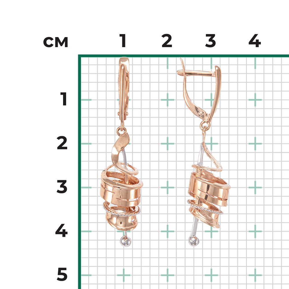 Серьги с английским замком из красного золота 02-4089-00-000-1110-48