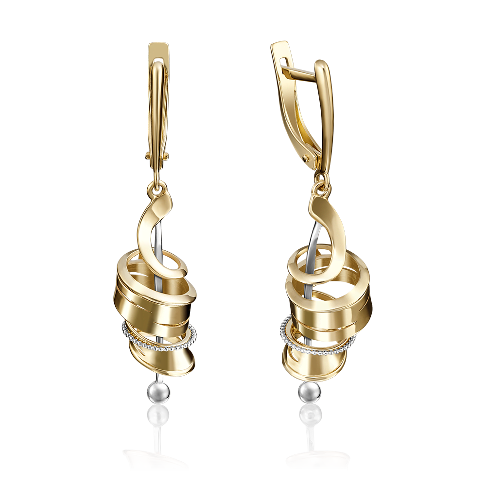 Серьги с английским замком из лимонного золота 02-4089-00-000-1130-48