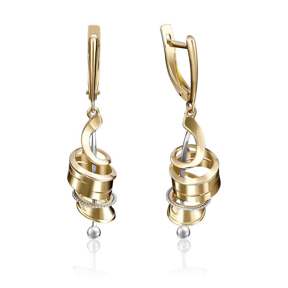 Серьги с английским замком из лимонного золота 02-4089-00-000-1130-48