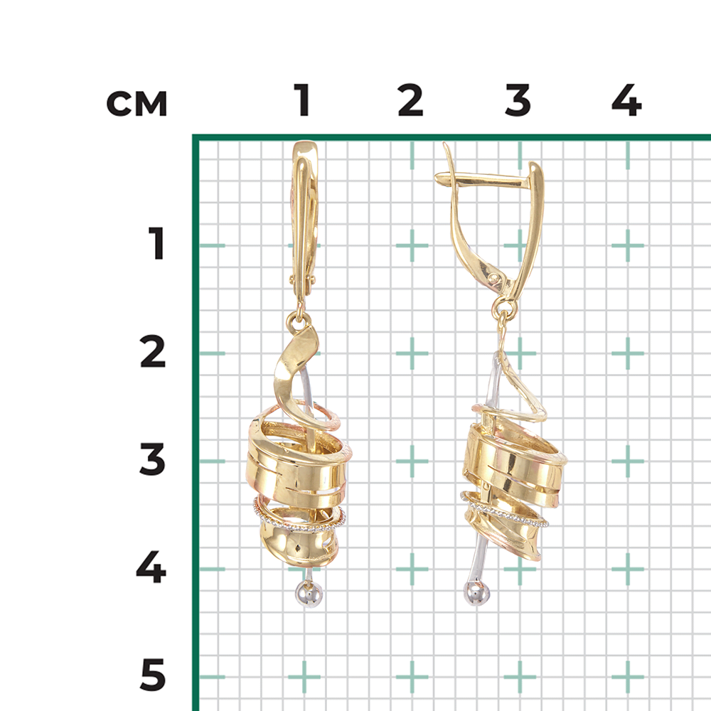 Серьги с английским замком из лимонного золота 02-4089-00-000-1130-48