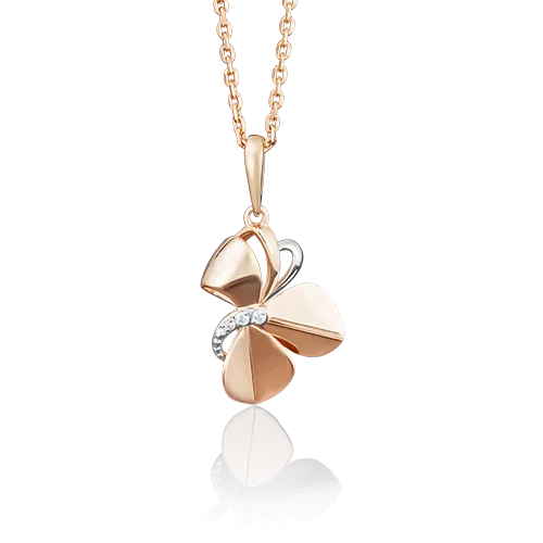 Подвеска из красного золота с фианитами 03-2673-00-401-1110-65