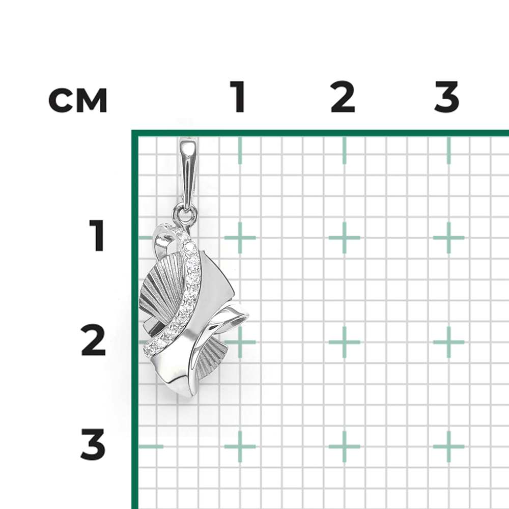 Подвеска из белого золота с фианитами 03-2780-00-401-1120-65