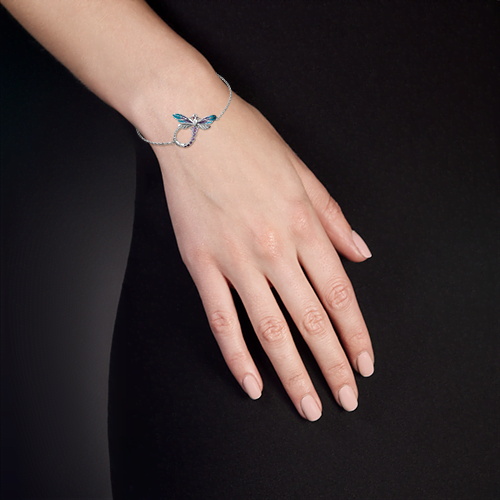 Браслет «Стрекоза» из серебра с аметистами и эмалью 05-0689-00-203-0200-68