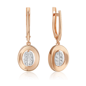 Серьги с английским замком из комбинированного золота с натуральными топазами white 02-4911-00-201-1111