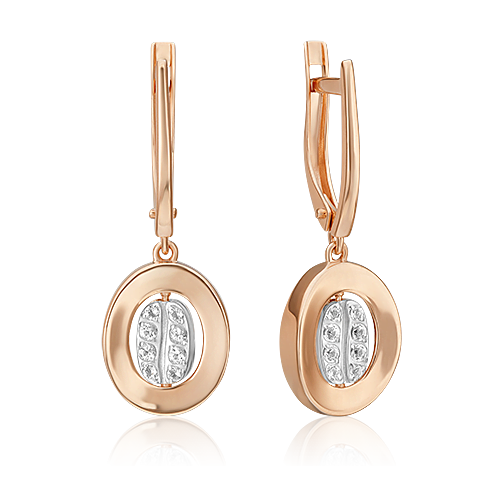 Серьги с английским замком из комбинированного золота с натуральными топазами white 02-4911-00-201-1111