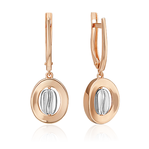 Серьги с английским замком из комбинированного золота с натуральными топазами white 02-4911-00-201-1111