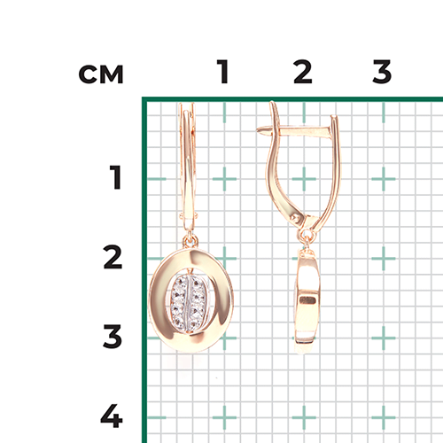 Серьги с английским замком из комбинированного золота с натуральными топазами white 02-4911-00-201-1111