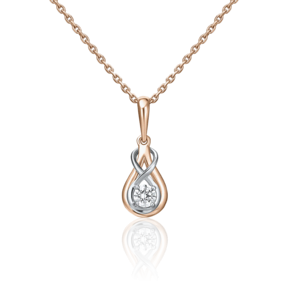 Подвеска из комбинированного золота с фианитом 03-3037-00-501-1111-38