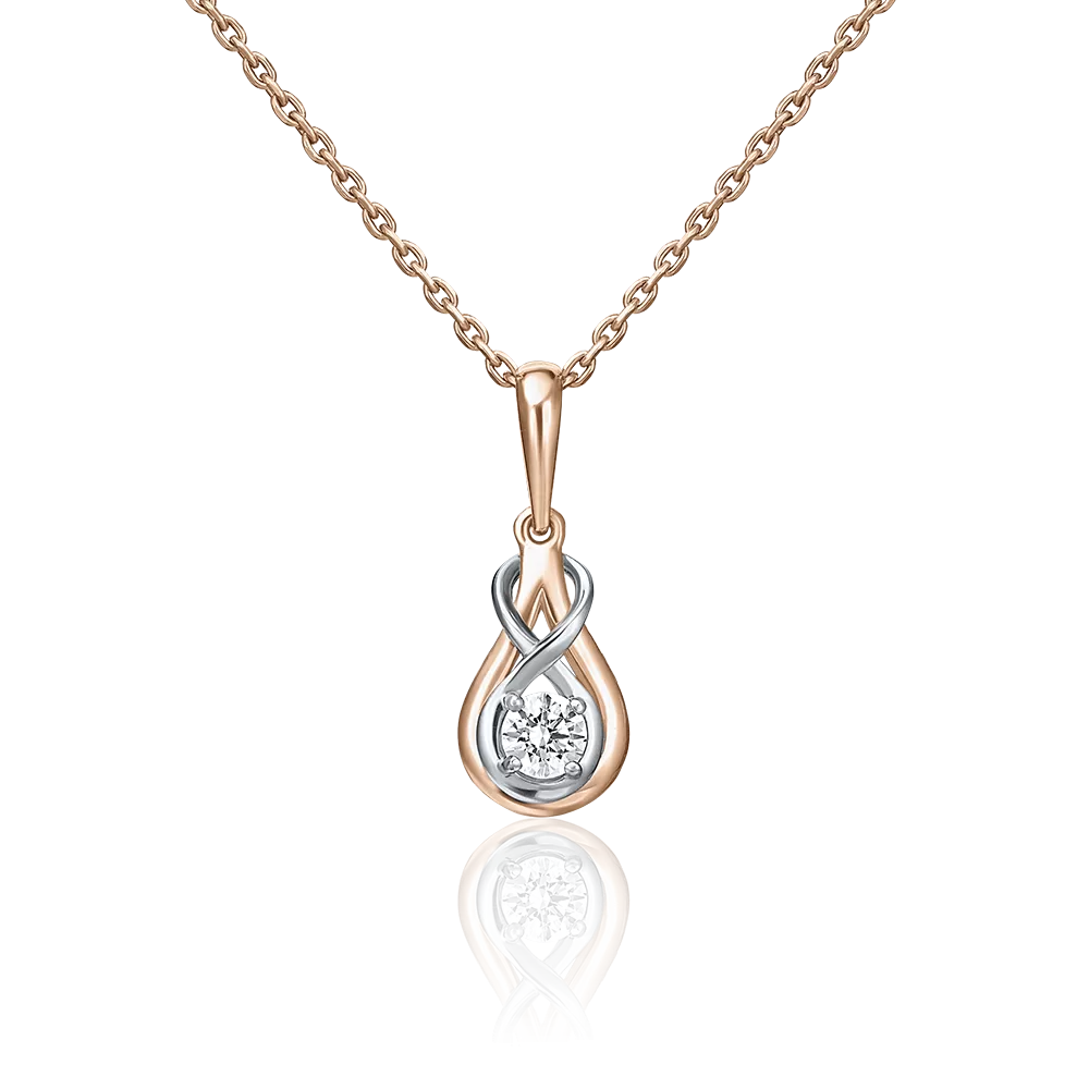 Подвеска из комбинированного золота с фианитом 03-3037-00-501-1111-38