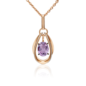 Подвеска из комбинированного золота с аметистом 03-3128-00-203-1111-57