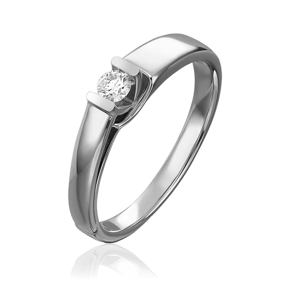 Помолвочное кольцо из белого золота с бриллиантом 01-4972-00-101-1120-30