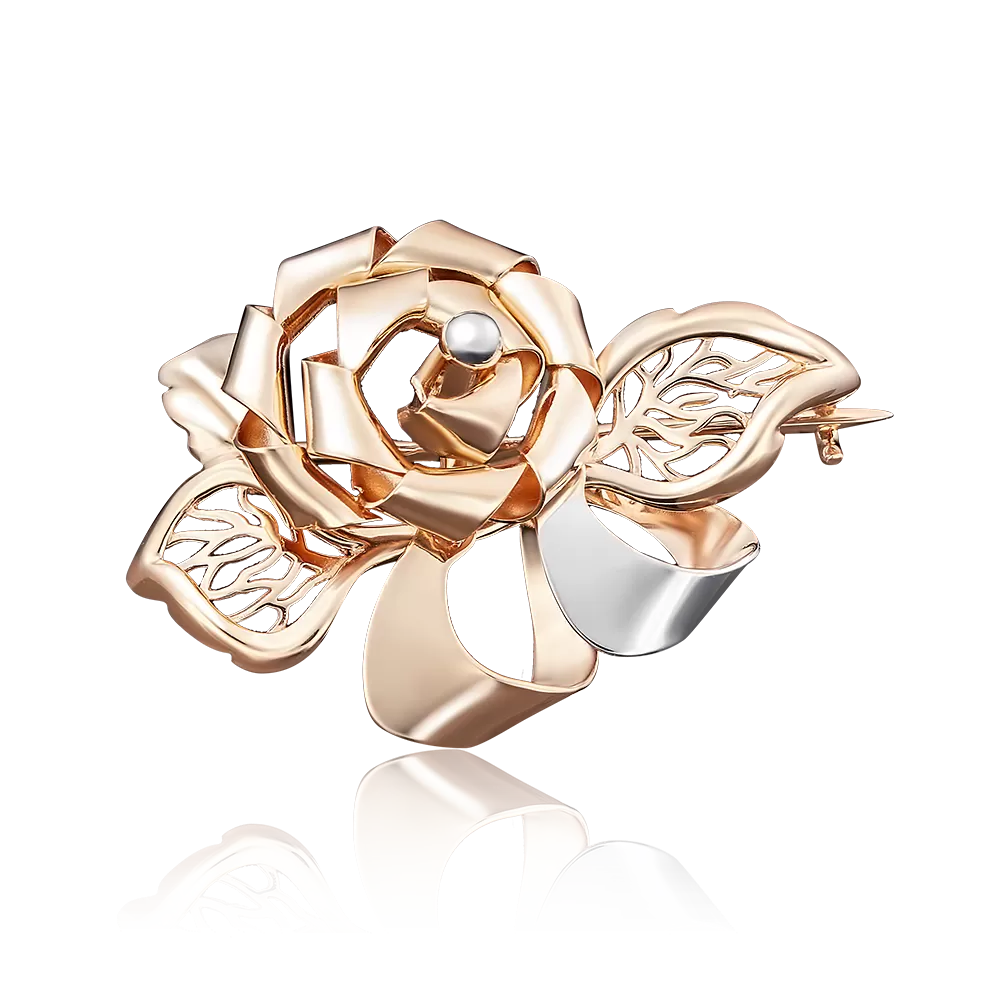 Брошь «Роза» из красного золота 04-0151-00-000-1110-48