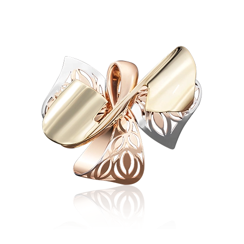 Брошь «Бант» из комбинированного золота 04-0153-00-000-1113-48